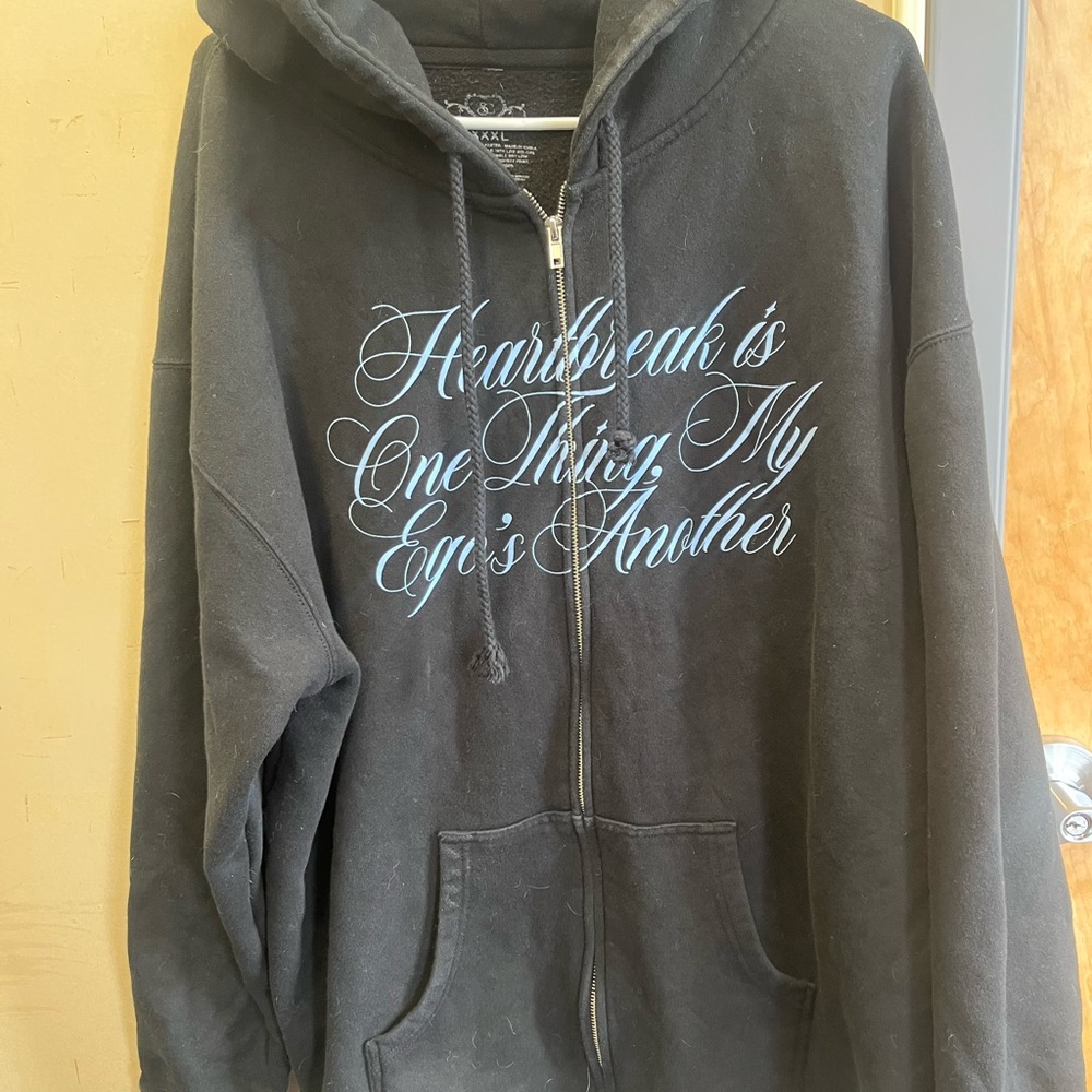 Sabrina Carpenter Black Zip-Up Hoodie with Lyrics Design please don’t embarrass